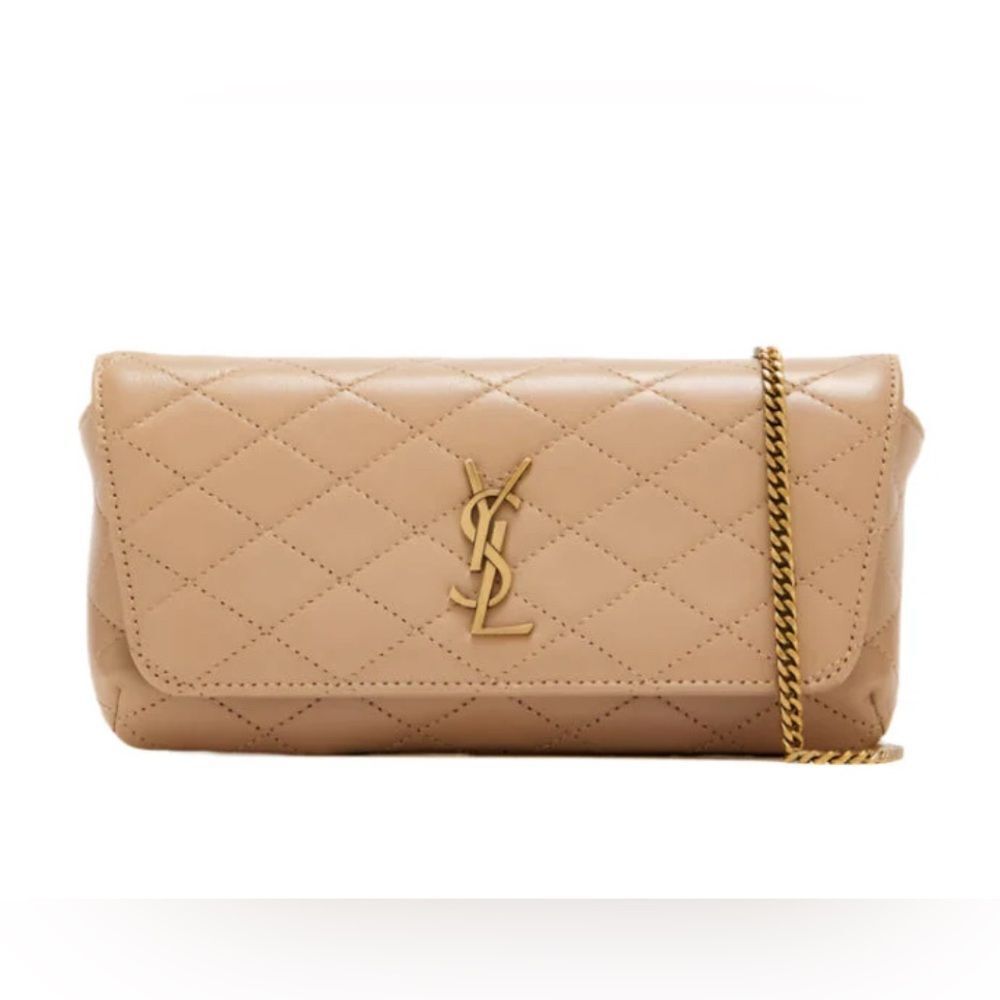 Brand new  Saint Laurent Tan Quilted Crossbody phone Bag